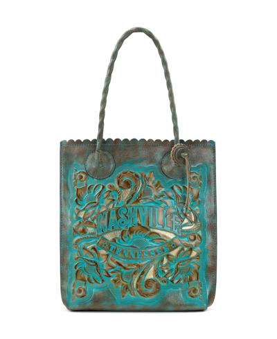 Shop Patricia Nash Cavo Tote Bag In Tooled Turquoise