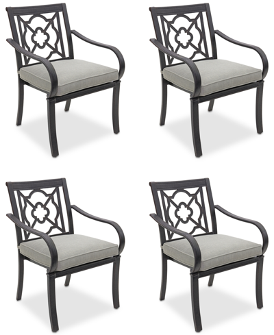 Agio St Croix Outdoor 4-pc Dining Chair Bundle Set In Oyster Light Grey