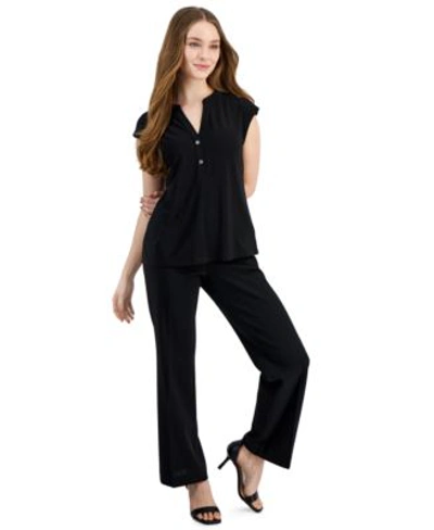 Shop Ak Anne Klein Petite Dolman Sleeve Top Pull On Straight Leg Pants In Anne Black