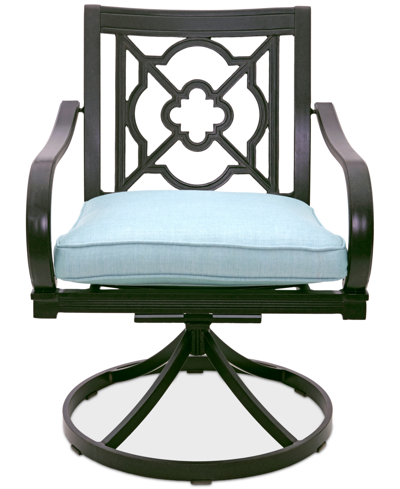 Shop Agio St Croix Outdoor Swivel Chair In Spa Light Blue