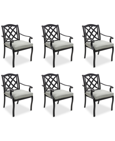 Shop Agio Wythburn Mix And Match Lattice Outdoor Dining Chairs, Set Of 6 In Oyster Light Grey,bronze Finish