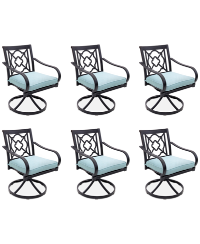 Shop Agio St Croix Outdoor 6-pc Swivel Chair Bundle Set In Spa Light Blue