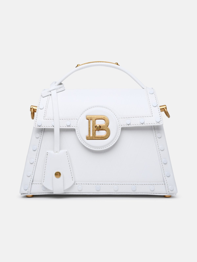 Shop Balmain 'b-buzz Dynasty' White Leather Bag
