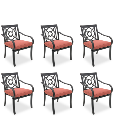 Shop Agio St Croix Outdoor 6-pc Dining Chair Bundle Set In Peony Brick Red