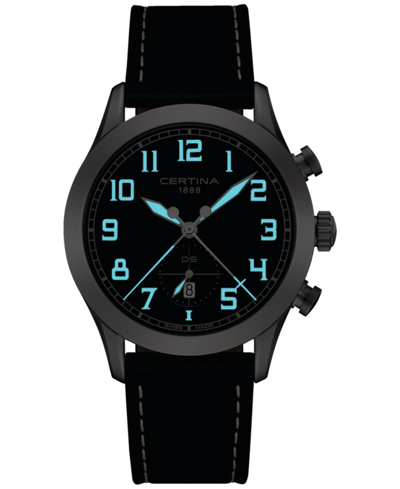 Shop Certina Men's Swiss Chronograph Ds Pilot Blue Strap Watch 43mm