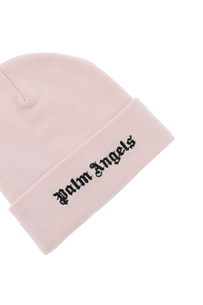 Shop Palm Angels Beanie With Logo In White