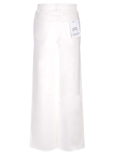 Shop Frame Le Jane Wide Leg Jeans In White