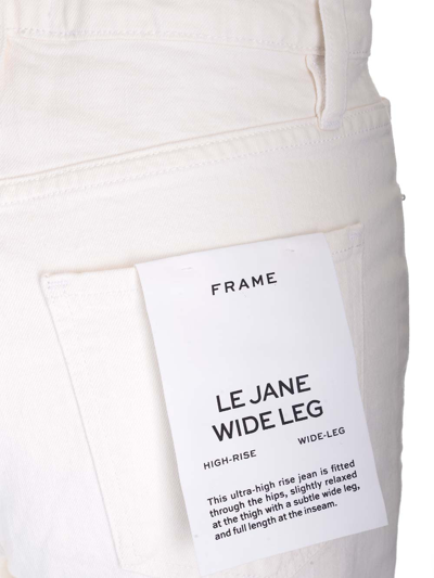 Shop Frame Le Jane Wide Leg Jeans In White
