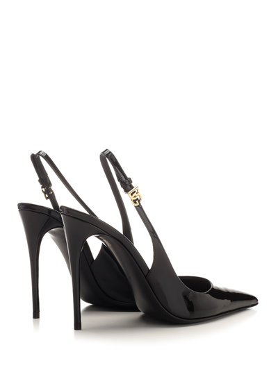 Shop Dolce & Gabbana Slingback In Black Patent Leather