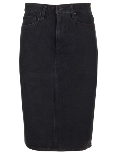 Shop Paige Denim Pencil Skirt In Black