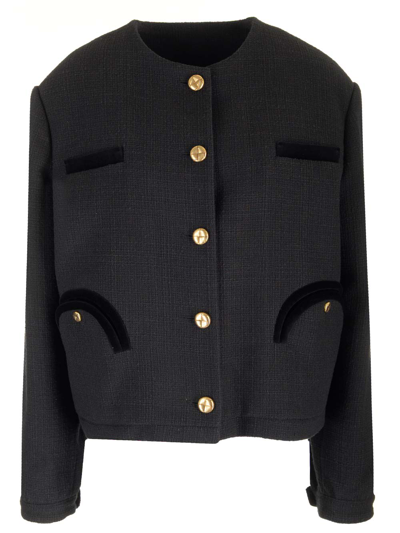 Shop Blazé Milano Missi Bolero-style Jacket In Black