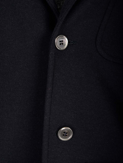 Thom Browne Logo Patch Single-breasted Blazer In Blue