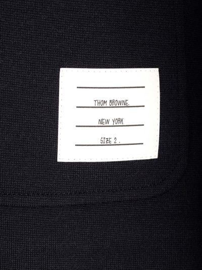 Thom Browne Logo Patch Single-breasted Blazer In Blue
