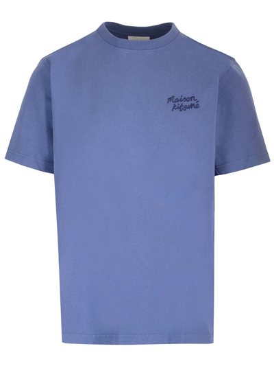 Shop Maison Kitsuné Blue Crewneck T-shirt