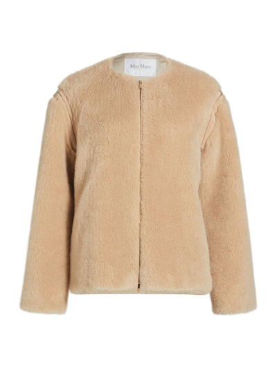 Shop Max Mara Women's Panno Alpaca-blend Jacket In Beige
