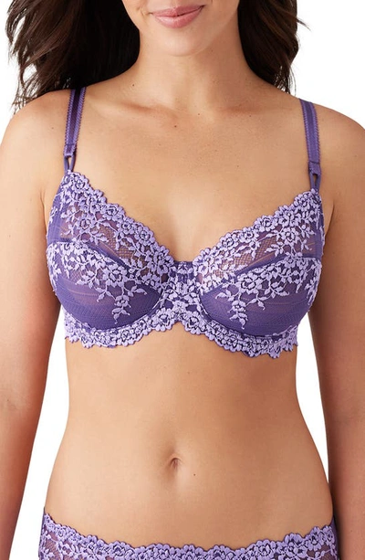 Shop Wacoal Embrace Lace Underwire Bra In Mystical/ Purple Rose