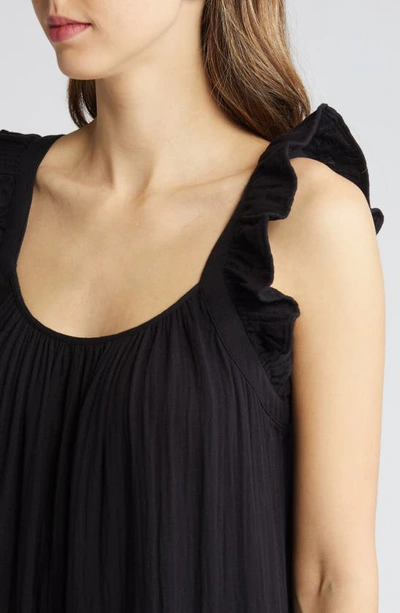 Shop Caslon Ruffle Tiered Cotton Maxi Dress In Black