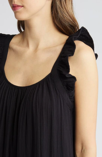 Caslon Ruffle Tiered Cotton Maxi Dress In Black