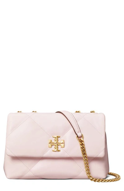 Shop Tory Burch Small Kira Diamond Quilted Convertible Leather Shoulder Bag In Rose Salt