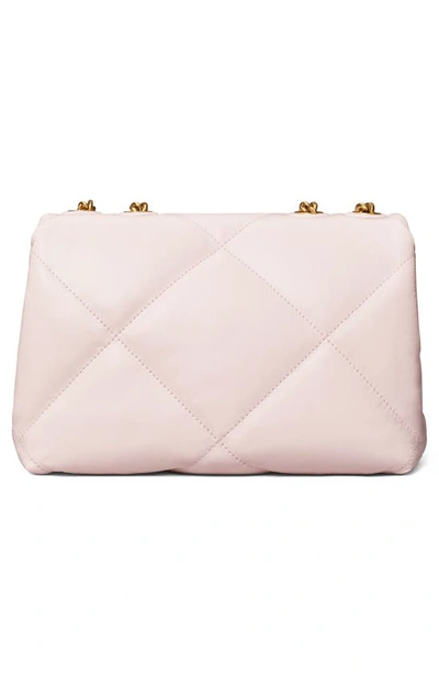 Shop Tory Burch Small Kira Diamond Quilted Convertible Leather Shoulder Bag In Rose Salt