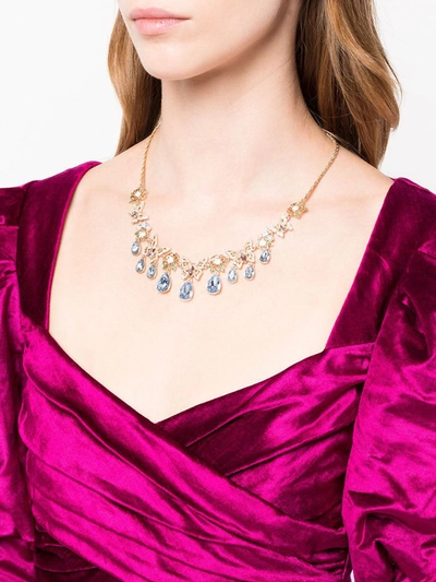 Marchesa Gold-tone Color Crystal & Imitation Pearl Filigree Butterfly Statement Necklace, 16" + 3" Extender In Gold