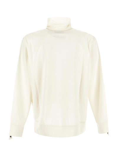 Shop Golden Goose Zipped Track Sweatshirt In White