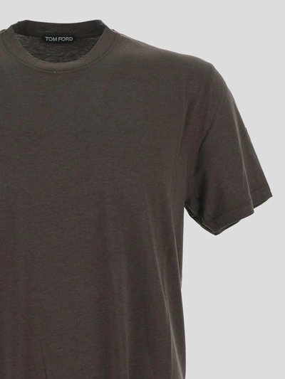 Shop Tom Ford T-shirt In Darkchocolate