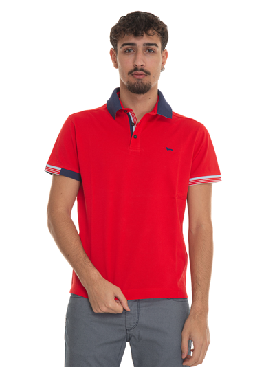 Shop Harmont & Blaine Lrl385 Short Sleeve Polo Shirt In Red