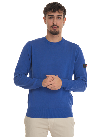 Shop Peuterey Caliper Round-necked Pullover In Blu Elettrico