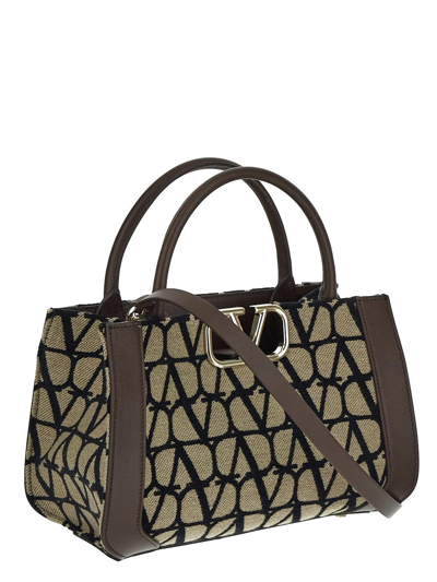 Shop Valentino Logo Shopper In Beige