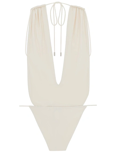 Shop Saint Laurent One-piece Swimsuit Beachwear White