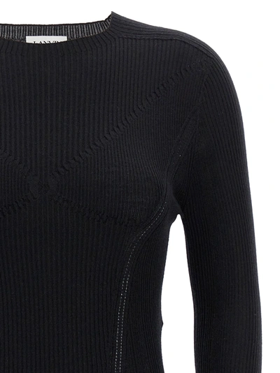 Shop Lanvin Ribbed Sweater Sweater, Cardigans Black