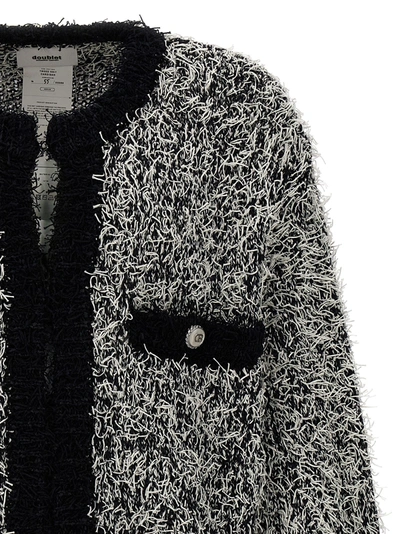 Shop Doublet Tweed Knit Sweater, Cardigans White/black