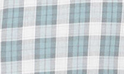 Vince Cannes Plaid Short Sleeve Button-up Shirt In Teal Pool