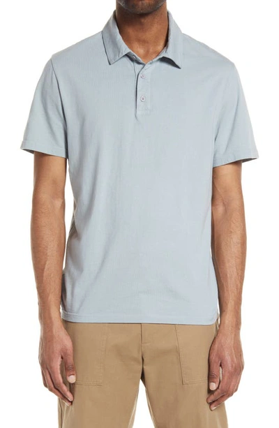 Shop Vince Regular Fit Garment Dyed Cotton Polo In Washed City Blue