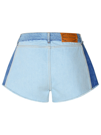 Shop Chiara Ferragni Denim Buttoned Shorts In Indigo