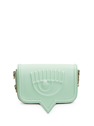 Shop Chiara Ferragni Small Eyelike Shoulder Bag In Verde