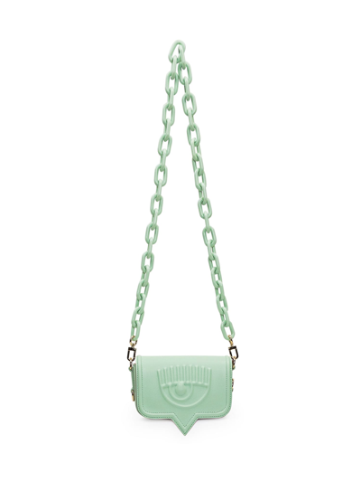 Shop Chiara Ferragni Small Eyelike Shoulder Bag In Verde