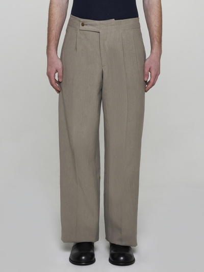 Shop Giorgio Armani Wrap Straight Trousers In U6eq