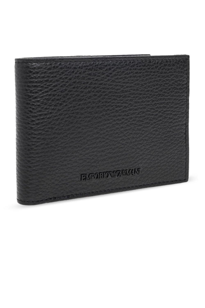 Shop Emporio Armani Logo-embossed Wallet In Nero