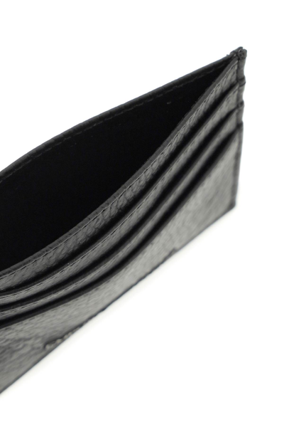 Shop Emporio Armani Grained Leather Cardholder In Nero