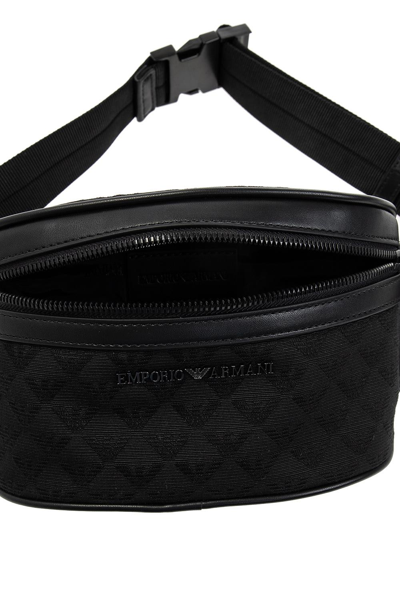 Shop Emporio Armani Belt Bag With Logo In Black/black/black