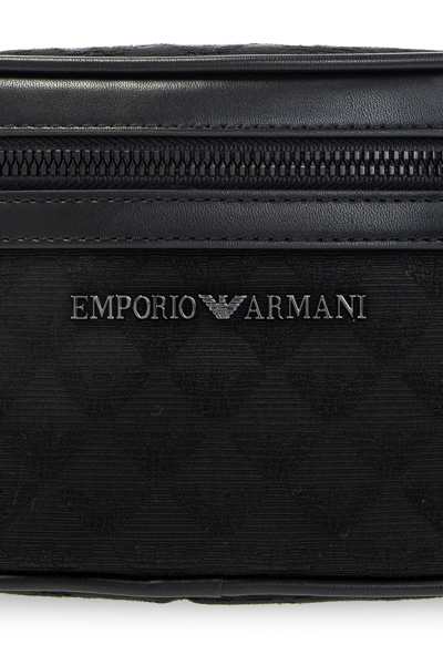 Shop Emporio Armani Belt Bag With Logo In Black/black/black