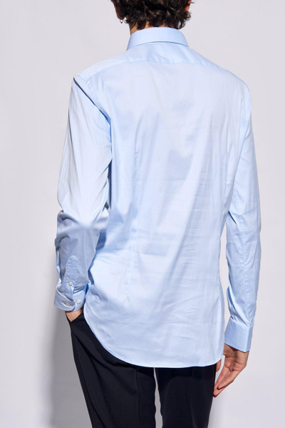 Shop Emporio Armani Cotton Shirt In Azzurro