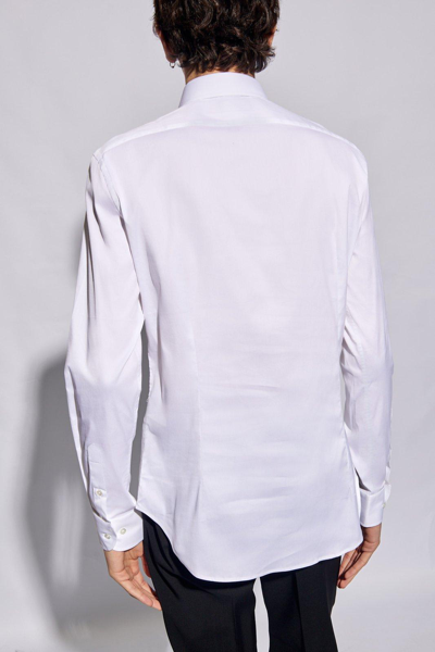 Shop Emporio Armani Cotton Shirt In Bianco