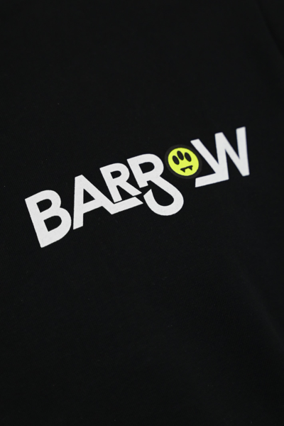 Shop Barrow 3d Palm Print Cotton T-shirt In Nero/black