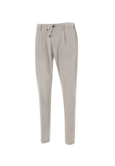 Shop Eleventy Fresh Wool Trousers In Gray