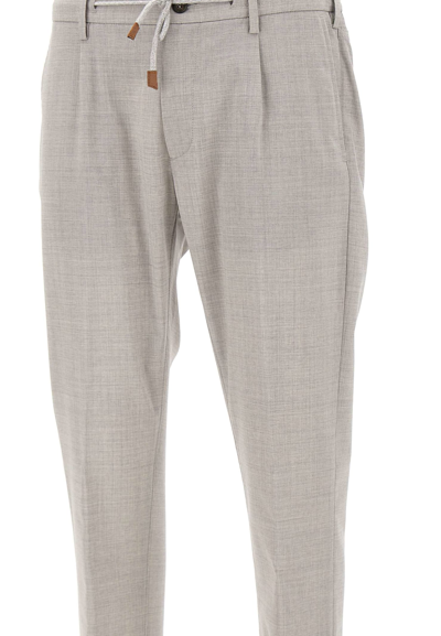 Shop Eleventy Fresh Wool Trousers In Gray