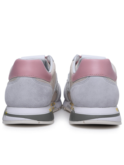 Shop Premiata Lucyd Multicolor Leather And Nylon Sneakers In Grigio Rosa