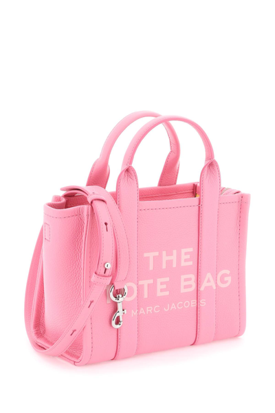 Shop Marc Jacobs The Leather Small Tote Bag In Petal Pink